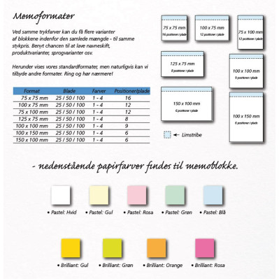 Zig-Zag memoblokke med logo tryk