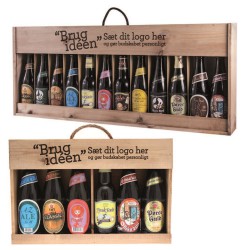 Øl i kasser med logo tryk