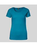 Stretch t-shirt med tryk og broderi