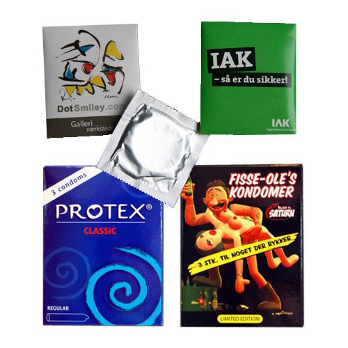 Reklamemappe med kondomer med logo tryk